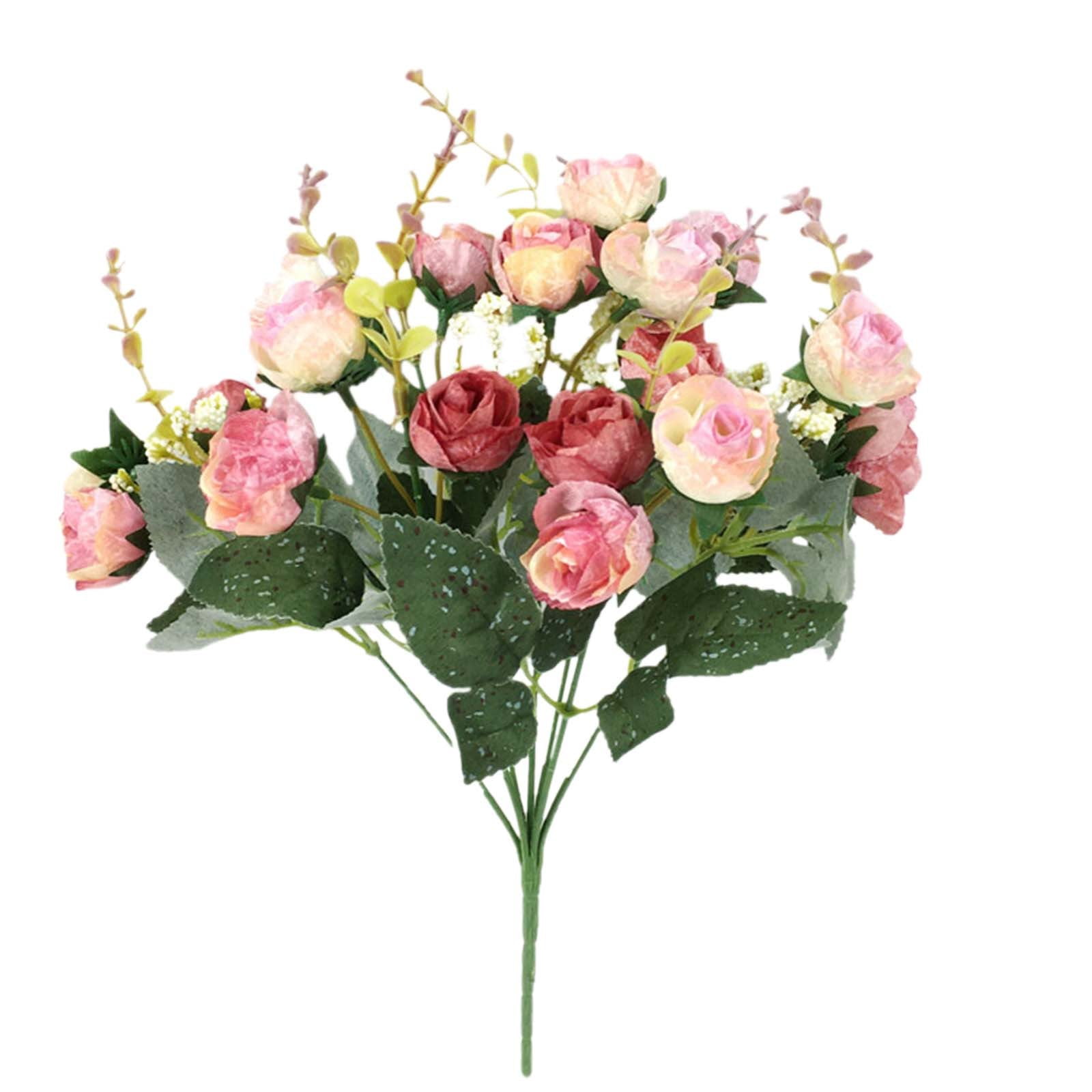 Rose Prop UYUH 21 Head Rose Artificial Flower Bouquet Wedding Decor Home ...