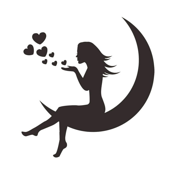 UYUH 3D Acrylic Heart Wall Sticker Beauty Blowing Kisses Removable Decal for Bedroom, Living Room, Nursery Self-Adhesive Love Decor, Romantic Home Art, Peel & Stick DIY Wall Art