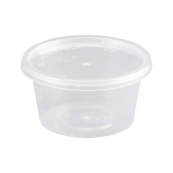 UYUH 50 Sets Small Plastic Containers with Lids, 100ml Airtight and Stackable Portion Cups, for Salad Dressing, Dipping Sauce, Condiments, Lunch, Party, Travel, To Go