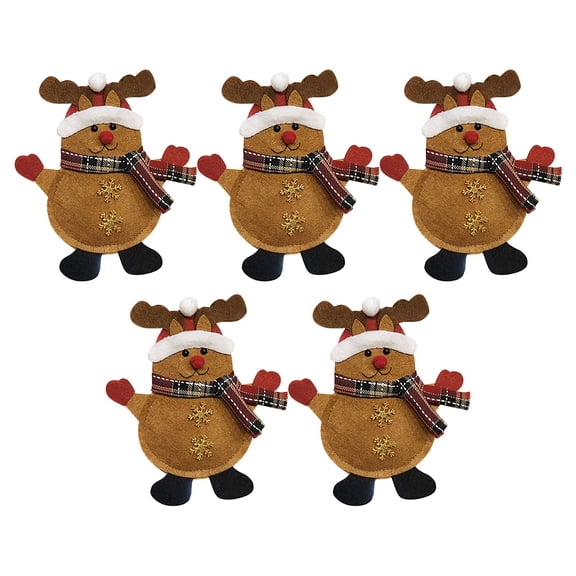 UYUH 5PCS Snowman Christmas Cutlery Set Festive Fork Spoon Kit for Holiday Table Decor, Xmas Dinner Party Supplies, Themed Hotel & Home Dining Decorations