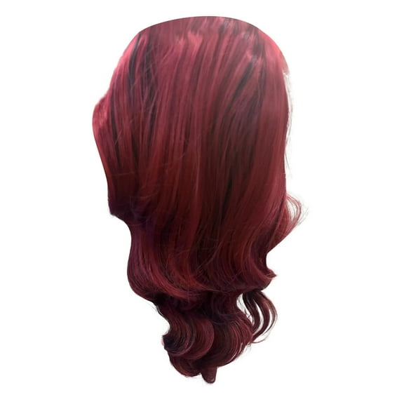 UYUH 70CM Gradient Red Party Wigs Long Curly Hair Mixed Colors Synthetic Wig Wine Red for Beautiful Wig Women Girl Fashion Party C-osplay Wig