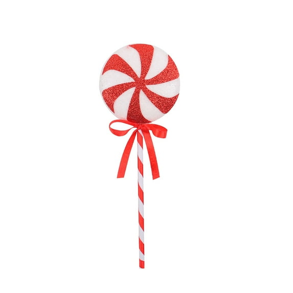UYUH 8.26 Inch Christmas Lollipop Candy Ornaments, Glitter Peppermint Candy Canes for Christmas Tree Decorations, Holiday Vase Filler and Home Arrangement