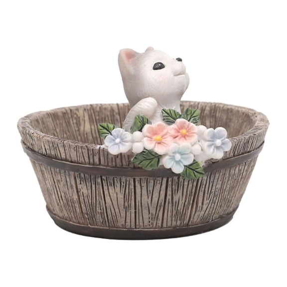 UYUH Adorable Animal Shaped Resin Succulent Planter Flower Pot, Cute Pig Dog Fox Rabbit Design Vase Container, Beautiful Home and Garden Decor for Small Green Plants Display