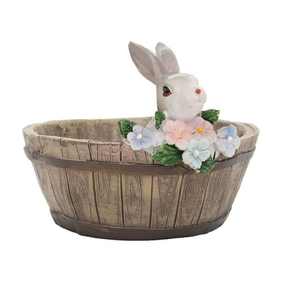 UYUH Adorable Animal Shaped Resin Succulent Planter Flower Pot, Cute Pig Dog Fox Rabbit Design Vase Container, Beautiful Home and Garden Decor for Small Green Plants Display