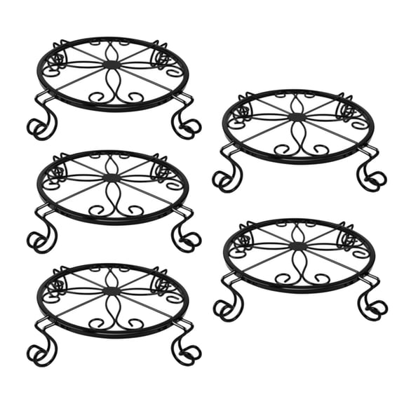 UYUH Black Heavy Duty Metal Plant Stand with Bronze Finish, Rustproof Round Pot Holder for Indoor and Outdoor Garden, Stable Planter Support Rack