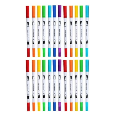 UYUH Brush Marker Pens 24 Colors Art Markers with Fine and Brush Tip Coloring Markers for Adults Markers for Journaling Calligraphy Drawing Sketching Doodling Illustrating