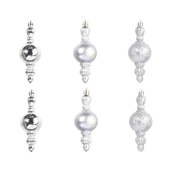 UYUH Christmas Plastic Pendant Ornaments 5-Pointed Star & Snowflake Decor 3.2” to 4.2” Hanging Ball Decorations for Tree, Gift Bags, Tabletop, Parties