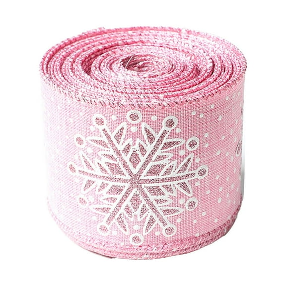 UYUH Christmas Ribbon Snowflake Print Polyester Decorative Ribbon for Xmas Tree Gift Wrapping Package Bow Crafts Holiday Party Decoration Supplies 10 Yards 960 Inches