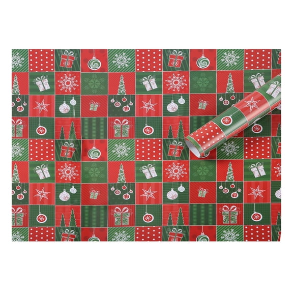 UYUH Christmas Wrapping Paper Set DIY Holiday Gift Wrap with Patterns (Kraft, Snowflakes, Bows, Bouquet) Color Printing for Gift Boxes, Birthday, Xmas, Handmade Crafts