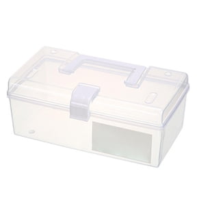 UYUH Clear Plastic Storage Box with Handle, Multipurpose Organizer Case for Home, School, Office, and First Aid Supplies, Portable and Durable for Small Item Storage and Display