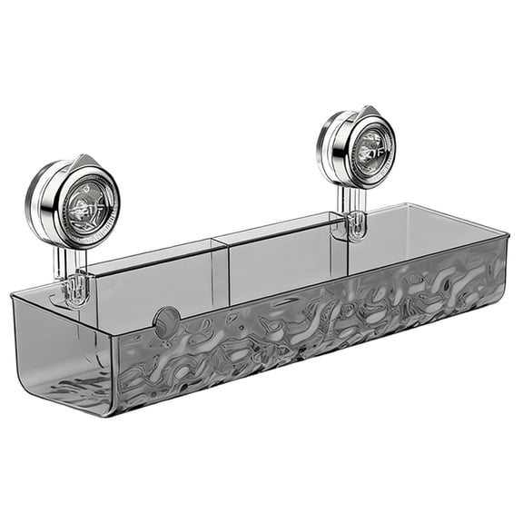 UYUH Corrugated Suction Cup Storage Holder, Corner Shower Caddy and Large Acrylic Bathroom Shelf Organizer, Floating Wall Tray or Bath Basket Rack for Storage