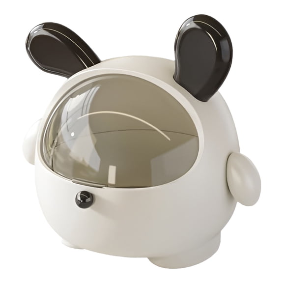 UYUH Cute Animal-Design Desktop Trash Can with Lid, Mini Plastic Tabletop Dustbin for Home, Office, and Dorm Rooms, Portable Waste Bin for Snacks and Cosmetics