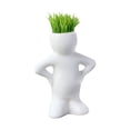 thumbnail image 1 of UYUH Cute Mini Bonsai Head Ceramic Planter, White Creative Human Shape Grass Hair Flower Pot for Succulents, Home Garden Desktop Decor, Tree Doll Design, 1 of 6