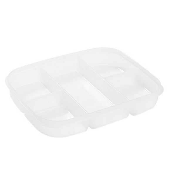 UYUH Divided Veggie Tray with Lid, Square Serving Platter with 5 or 6 Compartments, Snack Container for Fruit, Vegetables, Chips, Dip, Appetizers and Desserts