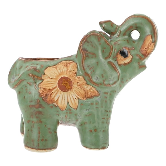 UYUH Elephant Shaped Ceramic Flower Pot, Creative Succulent Planter with Unique Appearance, Boho Style Plant Container for Desktop, Bedroom, Courtyard and Indoor Outdoor Gardening Decoration