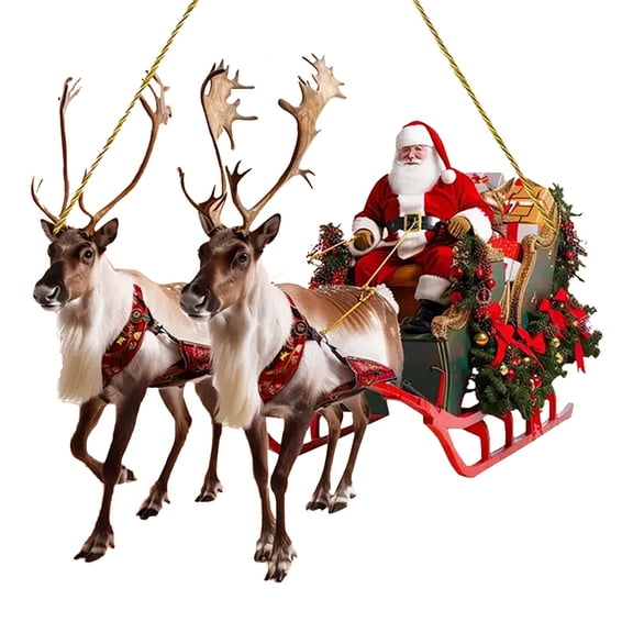 UYUH Floating Santa Sleigh,Santa's Flying Sleigh ornament Tabletop Decor Festive Keepsake Gift for Home office Christmas Holiday Party Decor Gifts Kids,7.3*7.9in