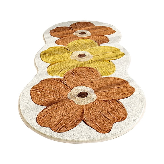 UYUH Floral Door Mat,Spring Flowers Bedside Rugs Vintage Floral Print Floor Carpet Runner Washable Low-Pile Throw Rug for Kitchen,Hallway,Entryway,Laundry,Bedroom