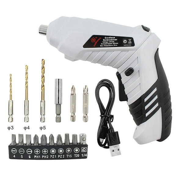 UYUH Foldable USB Rechargeable Electric Screwdriver with 16-Piece Bit Set and LED Light, Portable Power Drill Tool Set for DIY Home and Electronic Projects