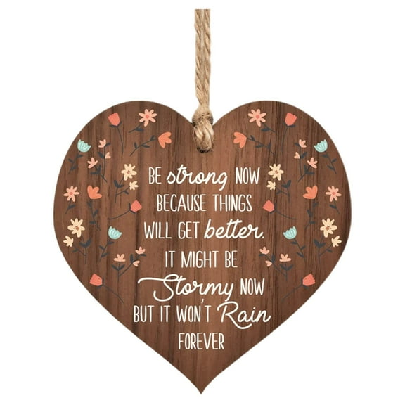 UYUH Funny Friendship Gifts for Women Men Best Friend Wooden Signs with Sayings for Home Decor Wall Crafts Burlywood Heart Wooden Hanging Friends Thank You Tags Plaque Gifts