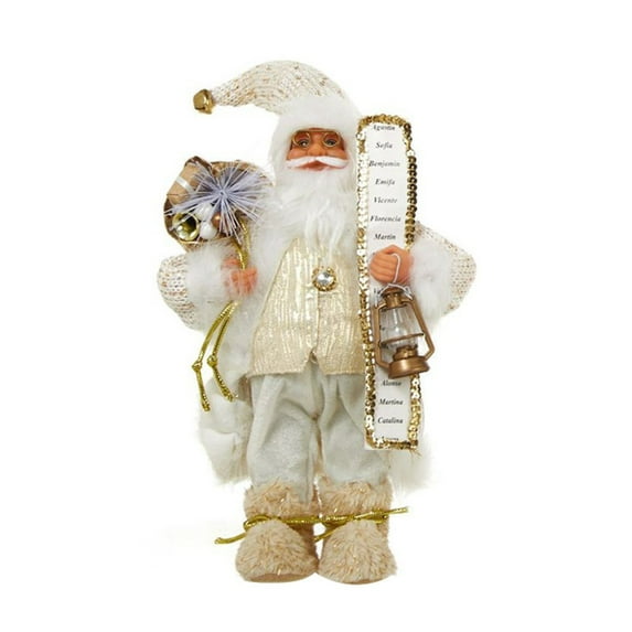 UYUH Glittering Handmade Porcelain Santa Statue 18 Inch, Traditional Santa Figurine for Christmas Decor, Holiday Home Decorations, Mantel & Tabletop Decor