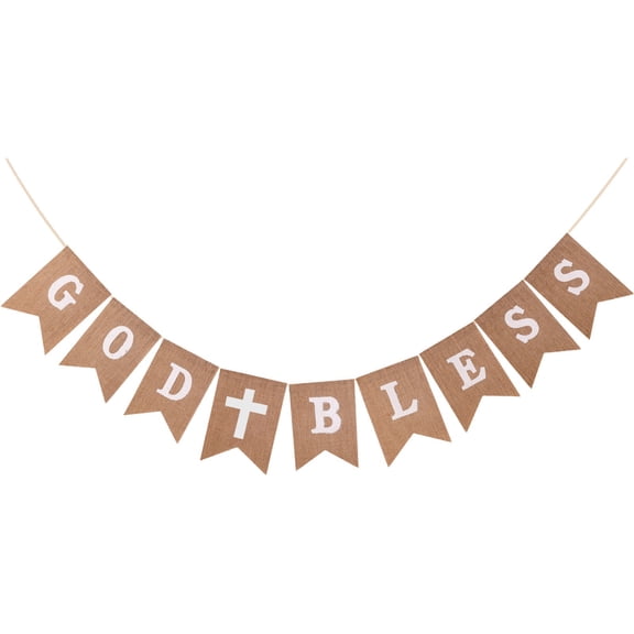 UYUH God Bless Banner Baptism Decorations for Boys,First Communion Confirmation Decorations,First Communion Baptism Party Supplies,Communion Banner
