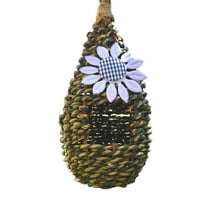 UYUH Hand-Woven Natural Seagrass Bird Feeder Aviary Feeding Station, Waterproof Outdoor Hanging Ornament for Garden/Patio Decoration 