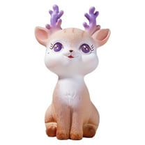 UYUH Handmade Resin Deer Figurine with Glitter Accents Car Dashboard Decor for Animal Lovers, Cute Birthday Gifts for Girls & Christmas Ornament for Home Accent