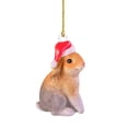 thumbnail image 1 of UYUH Holiday Decor Gift Acrylic Animal Christmas Ornaments with Santa Hat for Xmas Tree Decorations Festive Party, 1 of 4