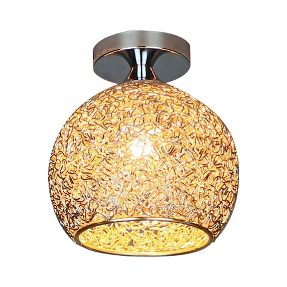 UYUH Modern LED Ceiling Lamp with Aluminum Wire Globe Lampshade, Flush Mount Creative Chandelier Light Fixture for Living Room, Restaurant, and Kitchen