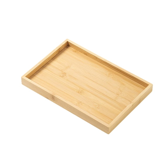 UYUH Natural Bamboo Serving Tray Wooden Rectangular Tea Tray Bathroom Vanity Tray Wood Counter Tray Wooden Basket Tray Organizer for Kitchen Countertop