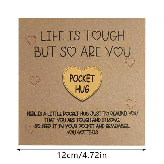 UYUH POCKET HUG Personalized Encouragement Gift for Friends Mini Wooden Keepsake with Inspirational Message Blessing for Birthday, Get Well