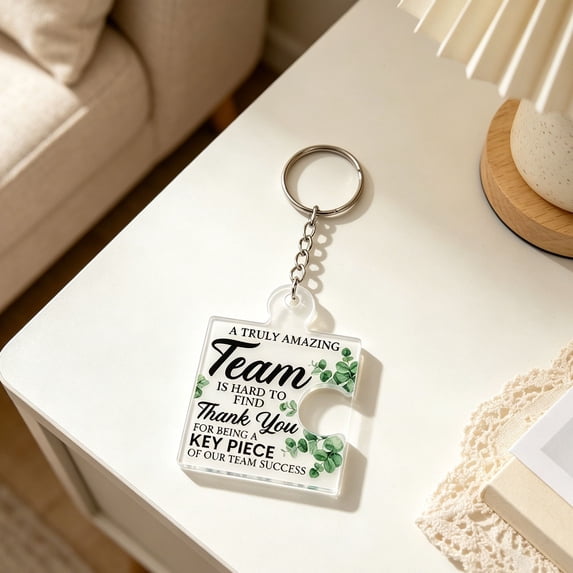 UYUH Team Appreciation Gifts Bulk for Coworker Employee Staff,Thank You Christmas Gift Set Acrylic Puzzle Piece Keychains,Piece Acrylic Keychains