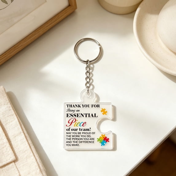 UYUH Team Appreciation Gifts Bulk for Coworker Employee Staff,Thank You Christmas Gift Set Acrylic Puzzle Piece Keychains,Piece Acrylic Keychains