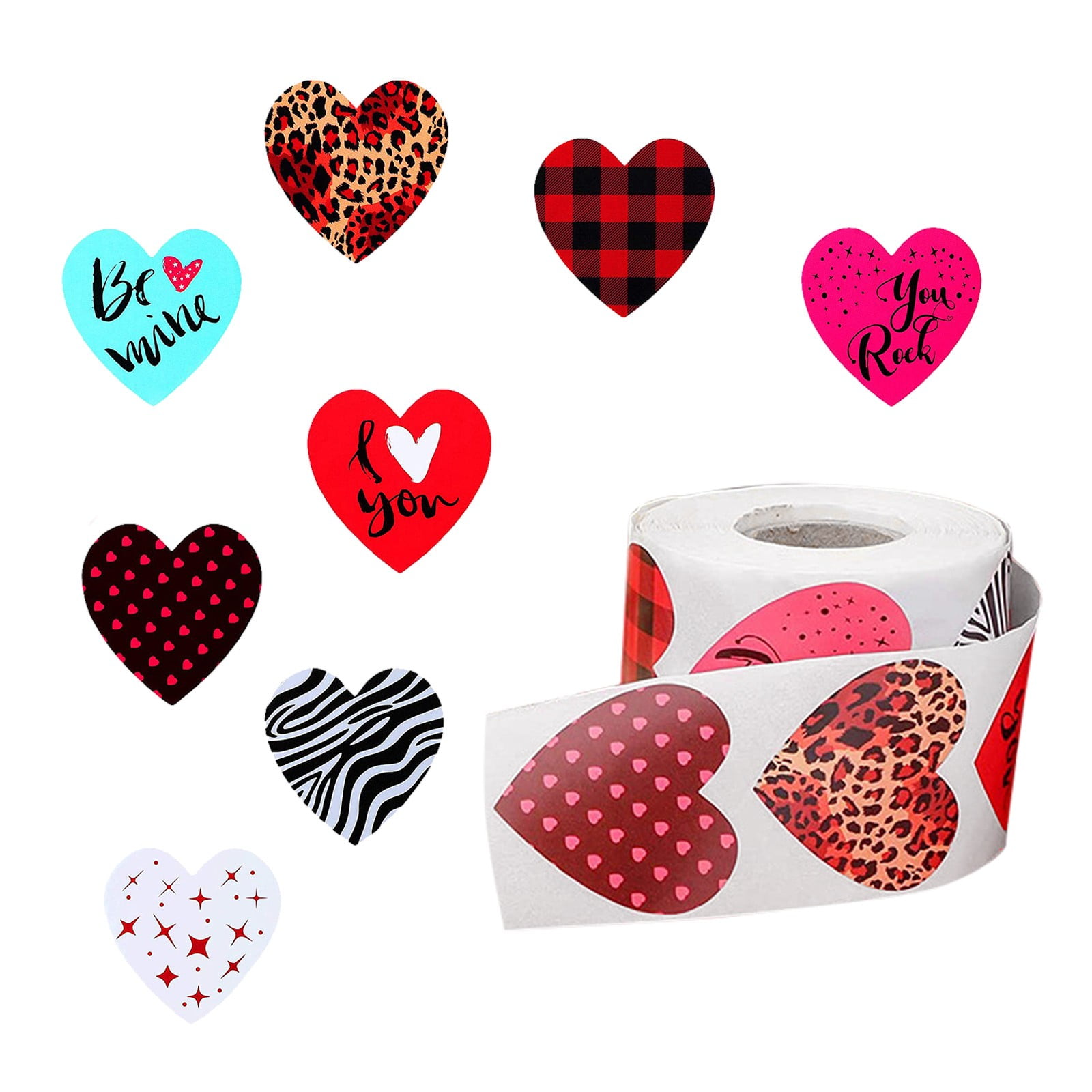 UYUH Valentine Love Shape Stickers Gift Tags Love Heart Stickers 1Roll ...