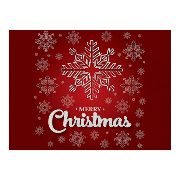 UYUH Waterproof Christmas Placemats for Dining Table 32 x 21 cm Festive Holiday Table Mats with Snowflake Design, Washable & Non-Slip for Winter, Xmas, New Year Decor