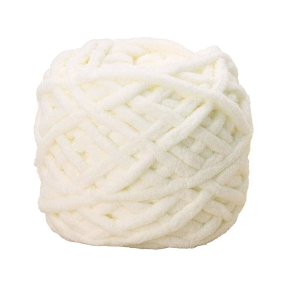 UYUH White Plush Velvet Crochet Yarn, Ultra Soft Warm Wool for Knit Blankets, Clothes and Accessories, Comfortable Fiber for Baby Items and Handmade Crafts