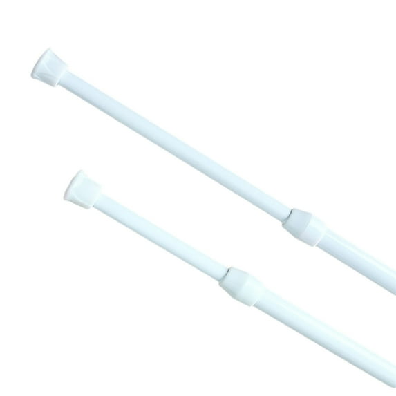 UYUH White Spring Tension Curtain Rod 24-43 Inches, Adjustable No-Drill Expandable Pole, for Windows, Kitchen, Closet, Wardrobe and DIY Home Projects