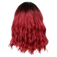 thumbnail image 1 of UYUH Wine Red Wig for Women Short Curly Wavy Bob Wig Black To Wine Red Hair Wig with Wig Cap for Beautiful Wig Women Girl Fashion Party C-osplay Wig, 1 of 3