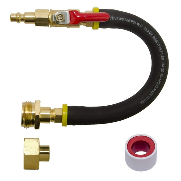 UYUH Winterizing Sprinkler System Adapter Kit with Shut-Off Valve, Quick-Connect Blow Out Fitting for RV, Boat, and Motorhome Winterization, Brass Construction