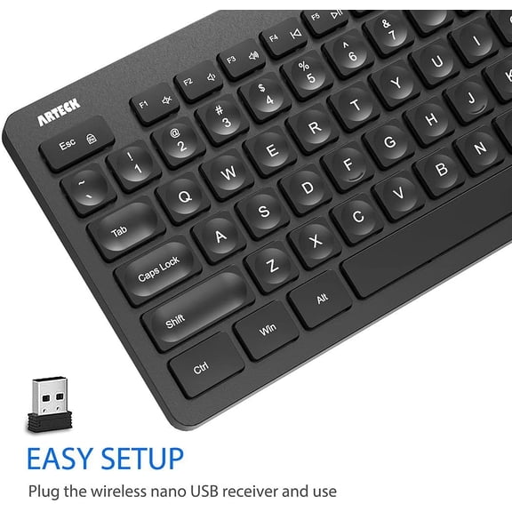 UYUIOIF-2.4G Wireless Keyboard Ultra Slim Full Size Keyboard with Numeric Keypad and Media Hotkey for Computer/Desktop/PC/Laptop/Surface/Smart TV and Windows 11/10/ 8/7