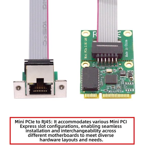 UYUIOIF-2.5Gbps 2500Mbps to Mini PCI-E PCI Express GBE Gigabit 1000Mbps Ethernet Network LAN Cable Adapter for Desktop Motherboard
