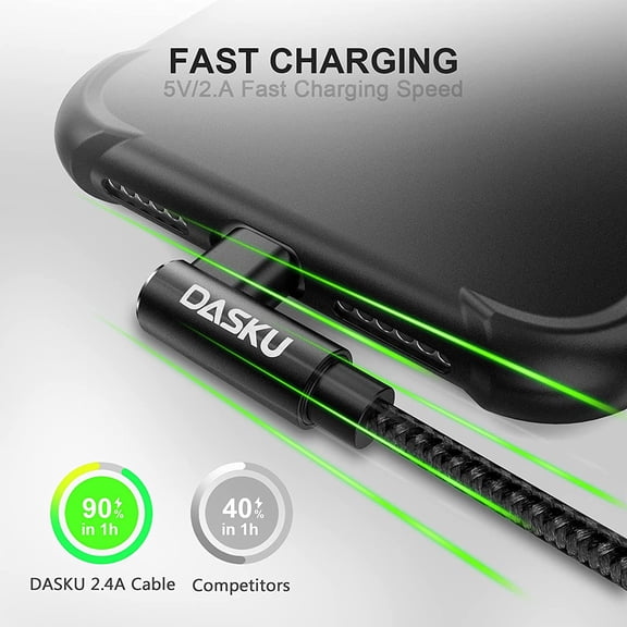 UYUIOIF-2Pack 90 Degree iPhone Charging Cord 6Ft Right Angle Nylon Braided Mfi Certified Gaming Charger Cable Compatible with iPhone 14 13 12 11 Pro Max XS XR X 8 7 6 5 Plus iPadBlack