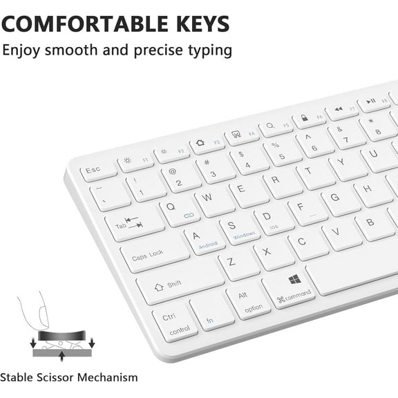 UYUIOIF-Bluetooth Keyboard for iPad Wireless Keyboard Compatible with iPad 10th/10.2(9th/8th/7th Generation), Air 5th/4th, Pro 11/12.9, 9.7, Mini and All Bluetooth Devices (White)