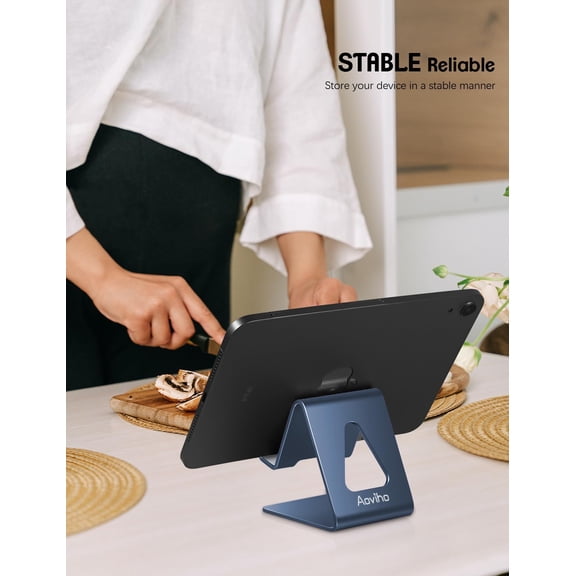 UYUIOIF-Desk Cell Phone Stand Phone Holder - Aluminum Phone Cradle Dock for iPhone 13 12 pro 11 X Xs max 8 7 6 6s Plus SE 5 5s SE Samsung, All Smart Phones (Navy Blue)