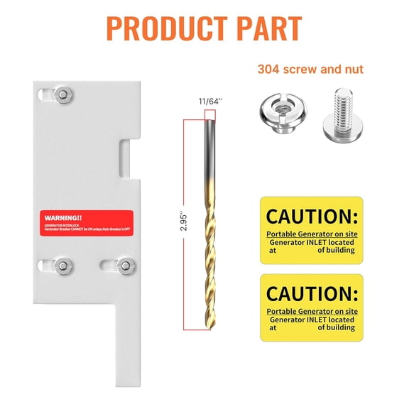 UYUIOIF-Generator Interlock Kit Compatible with GE General Electeric 150 or 200 Amp Panels 2-1/2 to 3-1/2 Inch Spacing Between Main and Branch Breaker