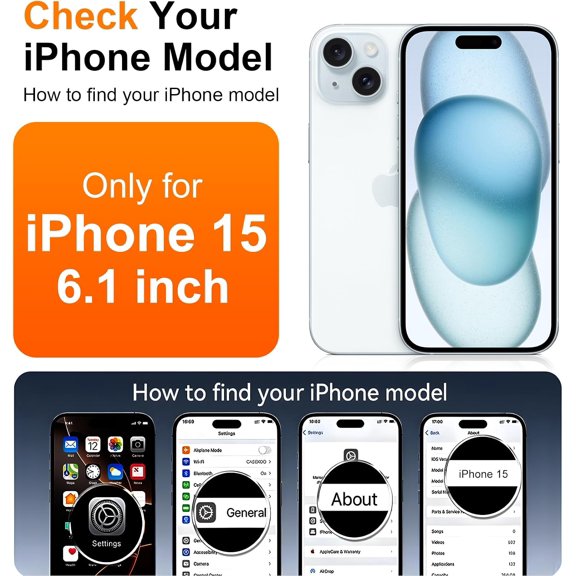 UYUIOIF-Magnetic for iPhone 15 Case,with [3 Stand Ways] [Military Grade Drop Protection] with Invisible Stand Shockproof Slim Case for iPhone 15 6.1",Clear