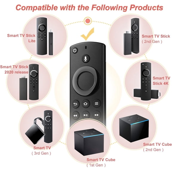 UYUIOIF-Replacement Remote for Fire Smart TV, Compatible with Stick (4K Max, 4K, HD), Stick 2nd Gen/3rd Gen, TV Cube (1st/2nd Gen/3rd Gen) Not for Insignia,TCL Smart TVs