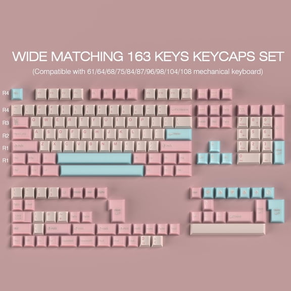 UYUIOIF-Semi-Transparent Jade Keycaps, Double Shot PBT&PC Keyboard Jelly Key caps 163 Keys Cherry Profile Keycap Set for 60%/65%/75%/TKL/96%/100% US&UK Layout Magnetic Mechanical Keyboard, Circus