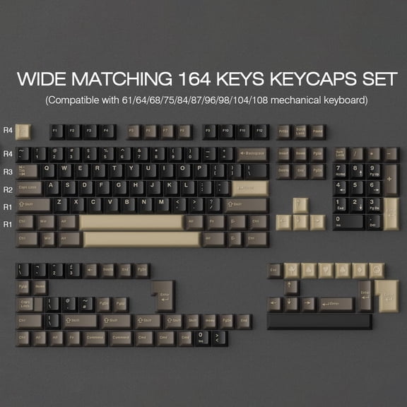 UYUIOIF-Semi-Transparent Jade Keycaps, Double Shot PBT&PC Keyboard Jelly Key caps 163 Keys Cherry Profile Keycap Set for 60%/65%/75%/TKL/96%/100% US&UK Layout Magnetic Mechanical Keyboard, Wukong