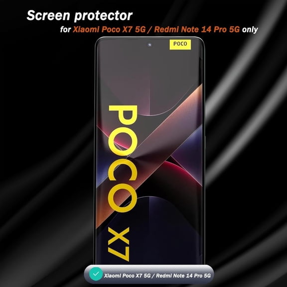 UYWGF-1 Pack Privacy Screen Protector for Xiaomi Poco X7 5G / Redmi Note 14 Pro 5G with 2 Pack Camera Lens Protector, 9H Hardness, Anti Spy Tempered Glass Film, Black Protector